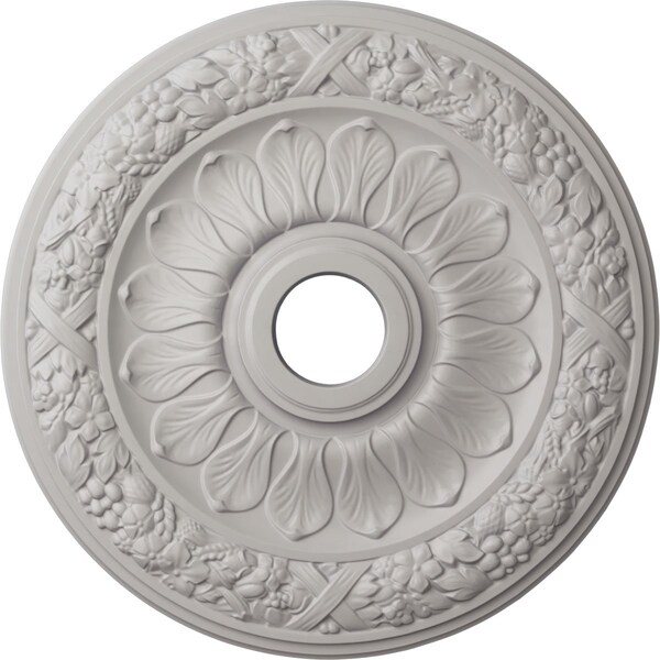 Ekena Millwork Swindon Ceiling Medallion (Fits Canopies up to 6 1/8"), 24"OD x 4"ID x 1 1/2"P, Ultra Pure White CM24SWUWF - main